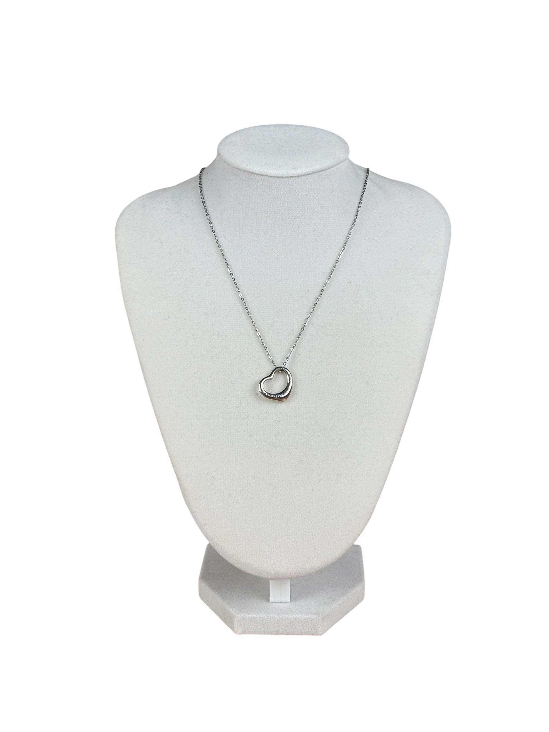 Tiffany & Co. Vintage Silver Open Heart Necklace