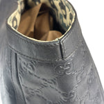 Gucci Black Leather GG Supreme D-Ring Abbey Tote