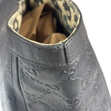 Gucci Black Leather GG Supreme D-Ring Abbey Tote