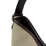Gucci Brown/Beige Leather Trim Reins Canvas Web Hobo Bag