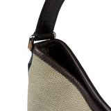 Gucci Brown/Beige Leather Trim Reins Canvas Web Hobo Bag