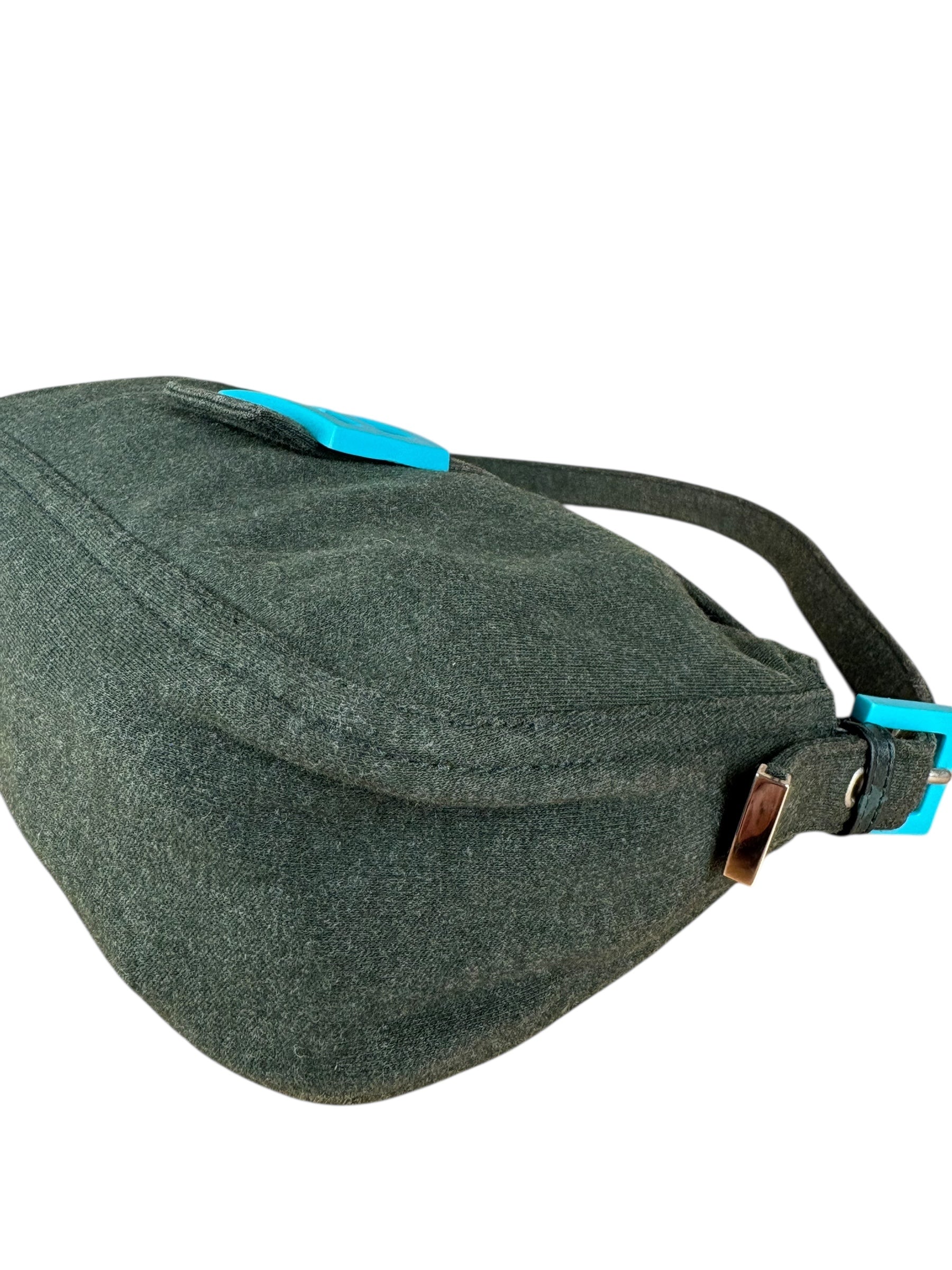 Fendi Green FF Cotton Baguette