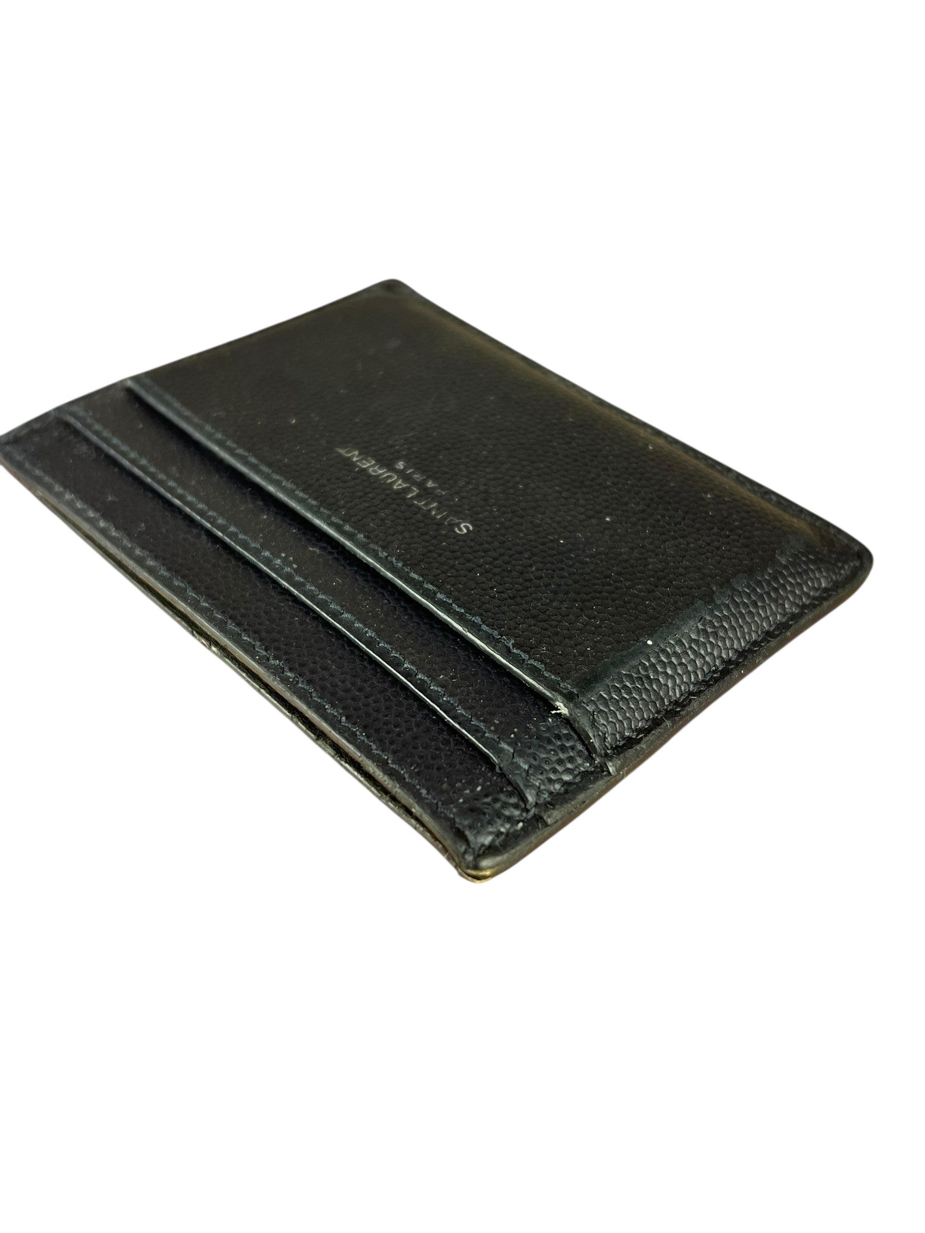 Yves Saint Laurent Leather Cardholder Navy Blue