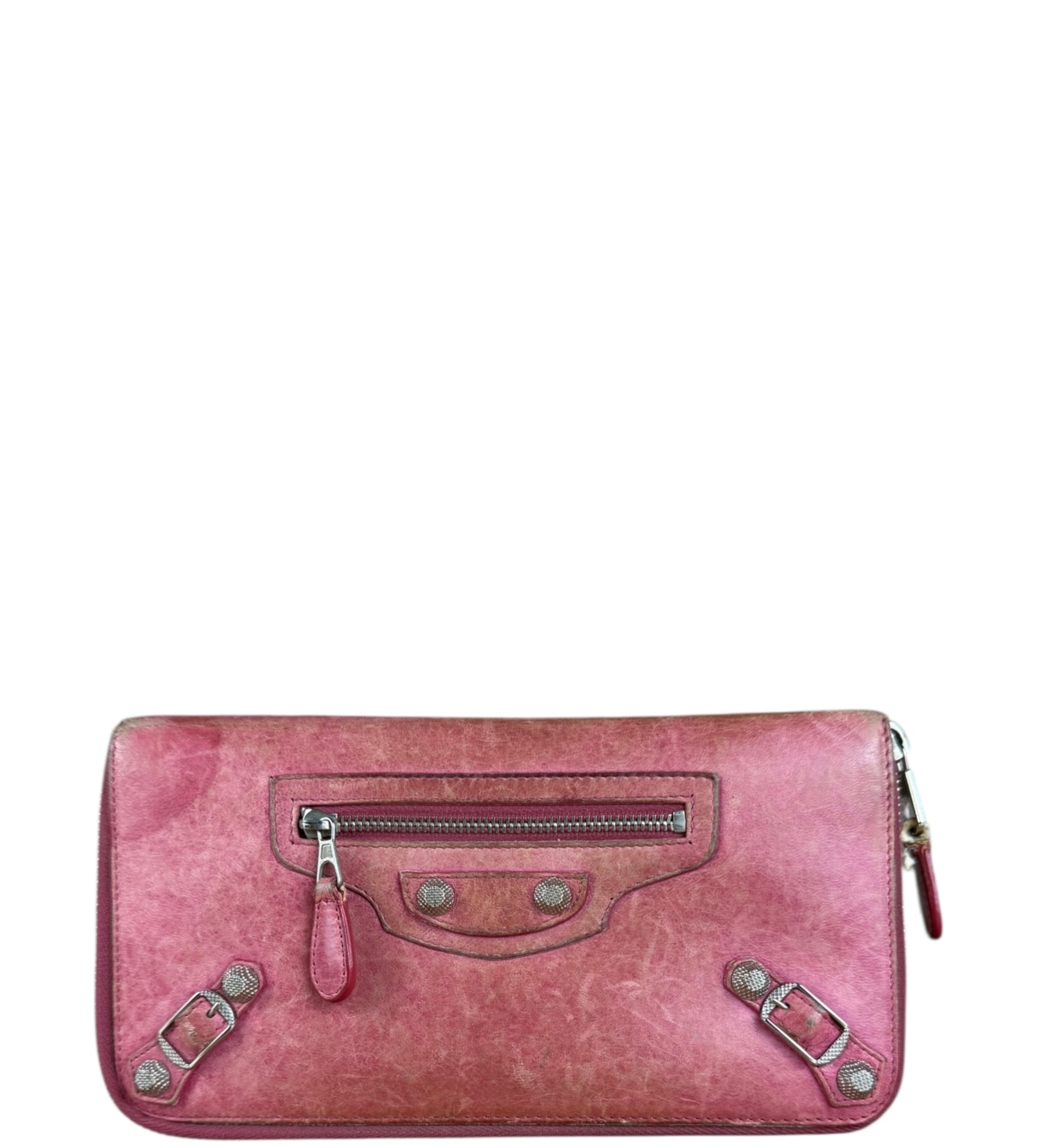 Balenciaga Vintage Pink Le Agneau Long Wallet