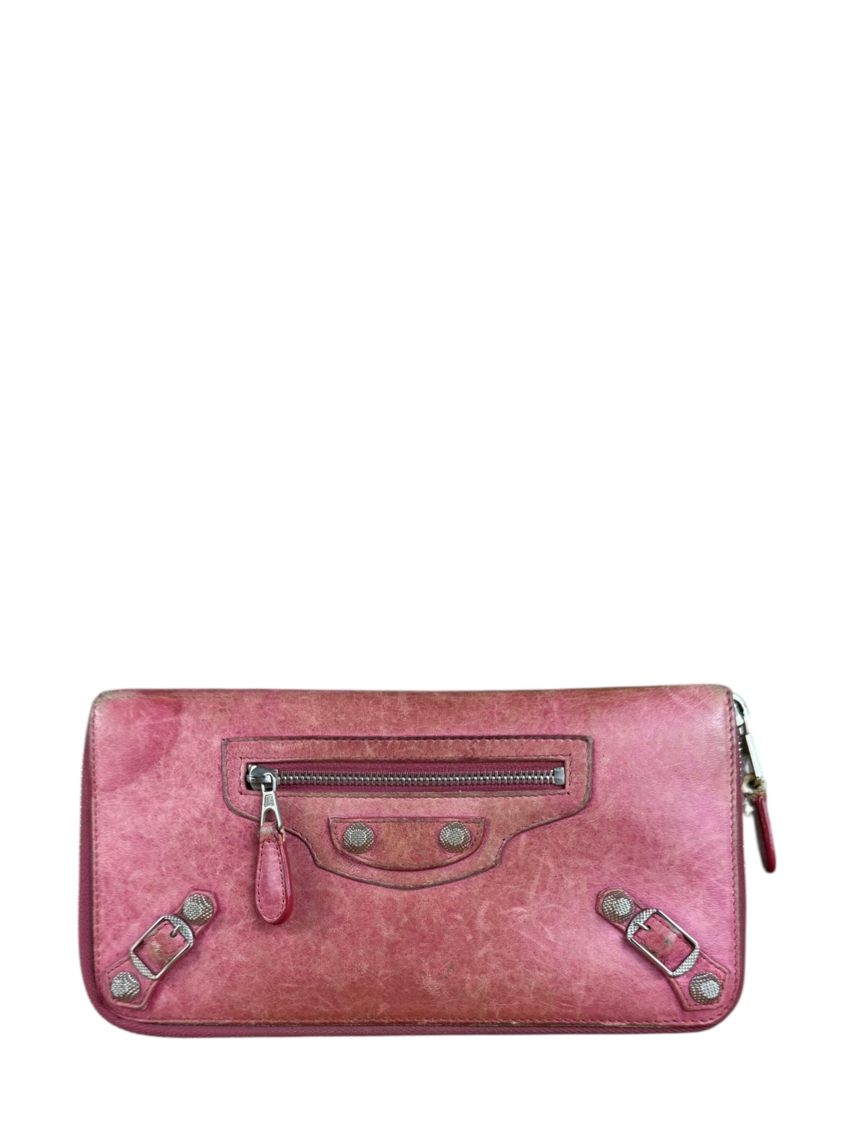 Balenciaga Vintage Pink Le Agneau Long Wallet