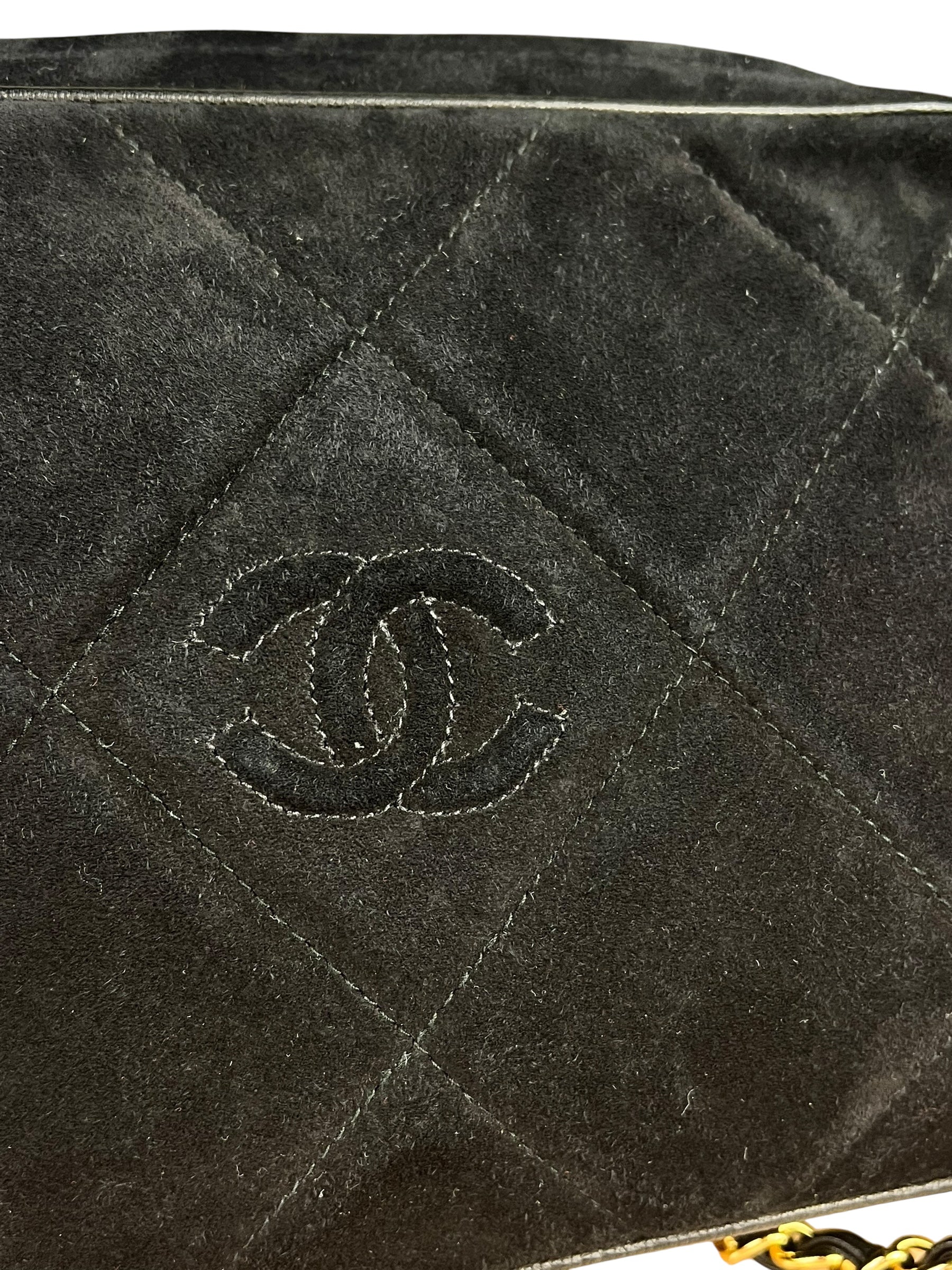 Chanel Suede CC Matelasse Camera Bag '88