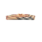 Burberry Red Patent Leather Trim Super Nova Check Pochette