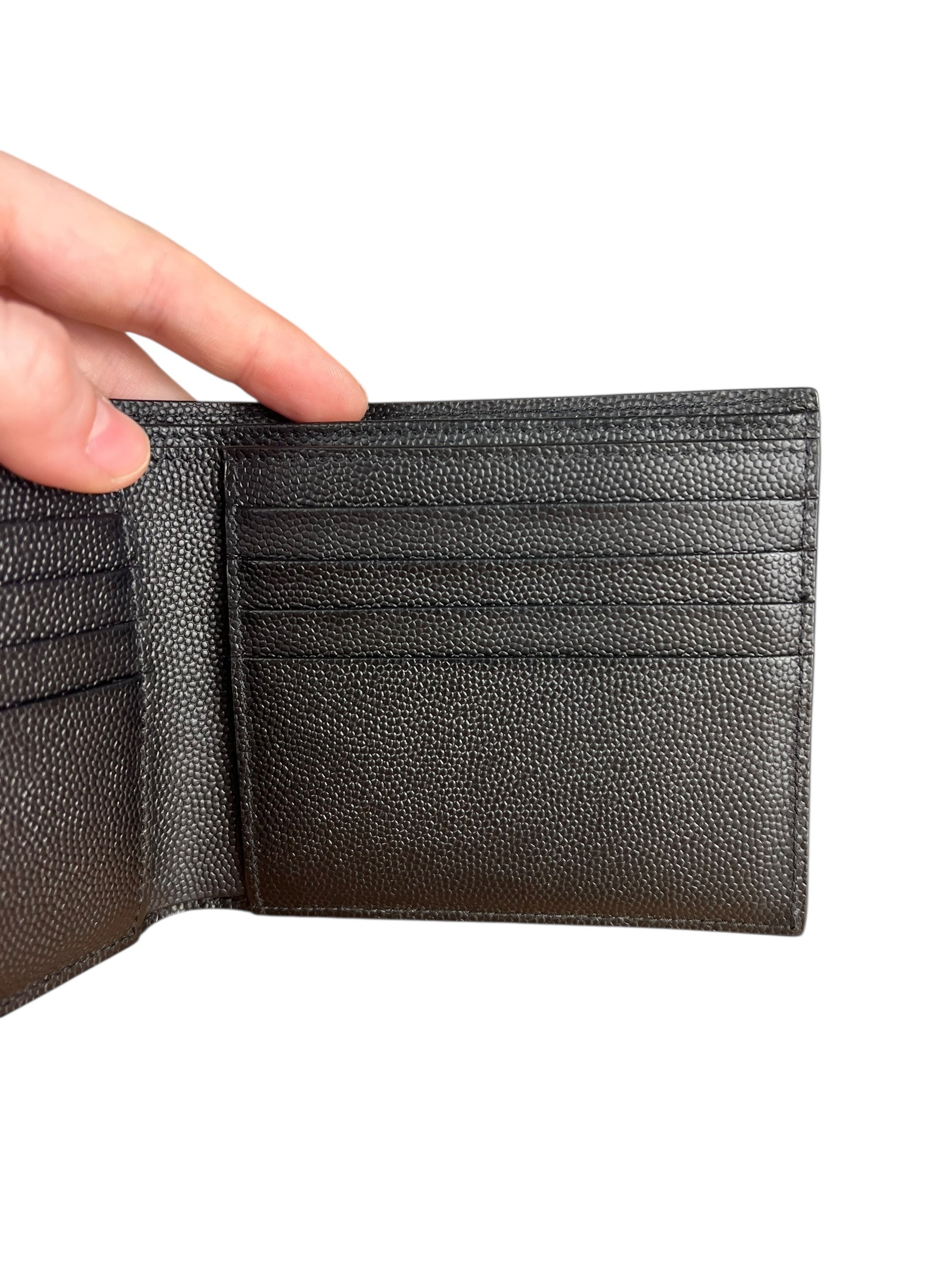 Yves Saint Laurent Leather Bi-Fold Wallet Black