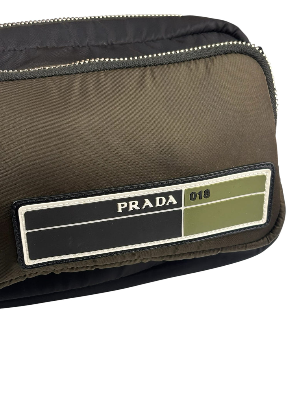 Prada Green/Black Tessuto Nylon Multi-Pocket Vanity Bag