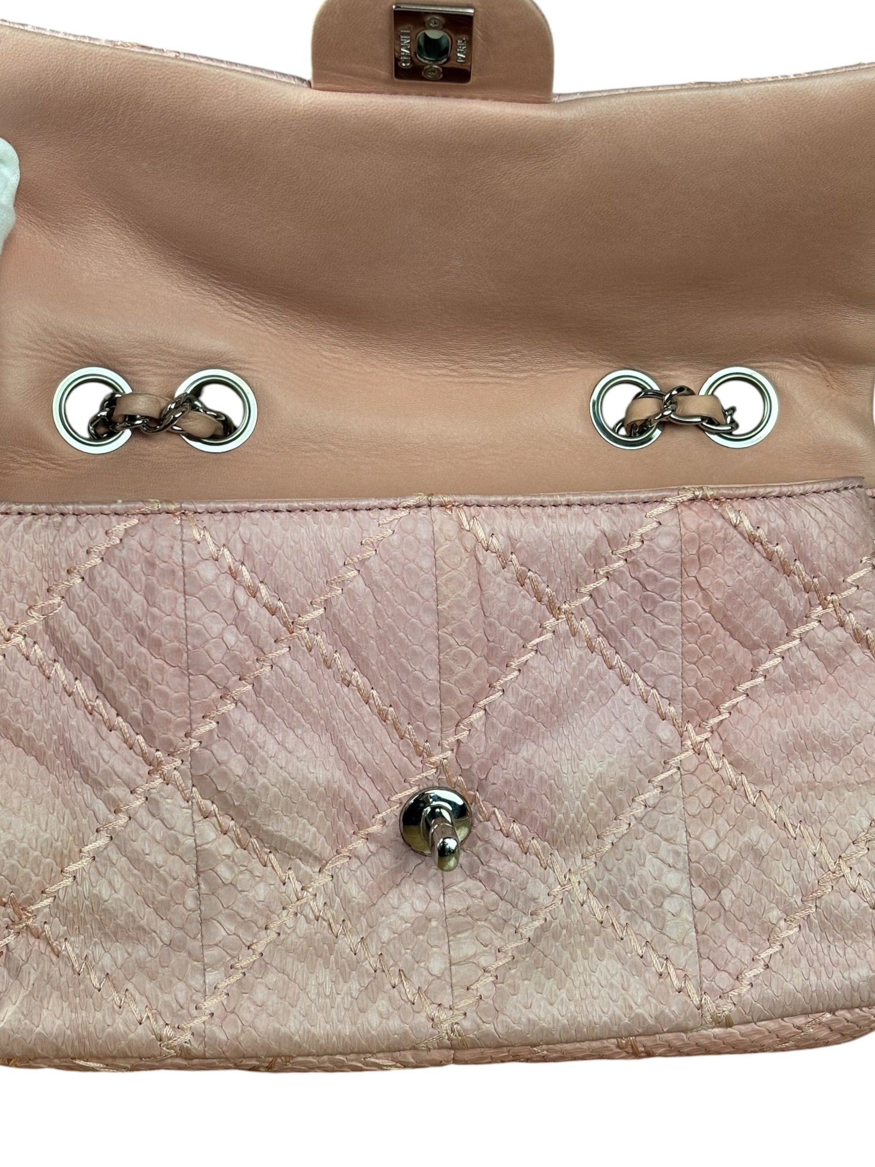 Chanel Pink Leather Small Unlimited Stitch Flap Shoulder Bag 1999