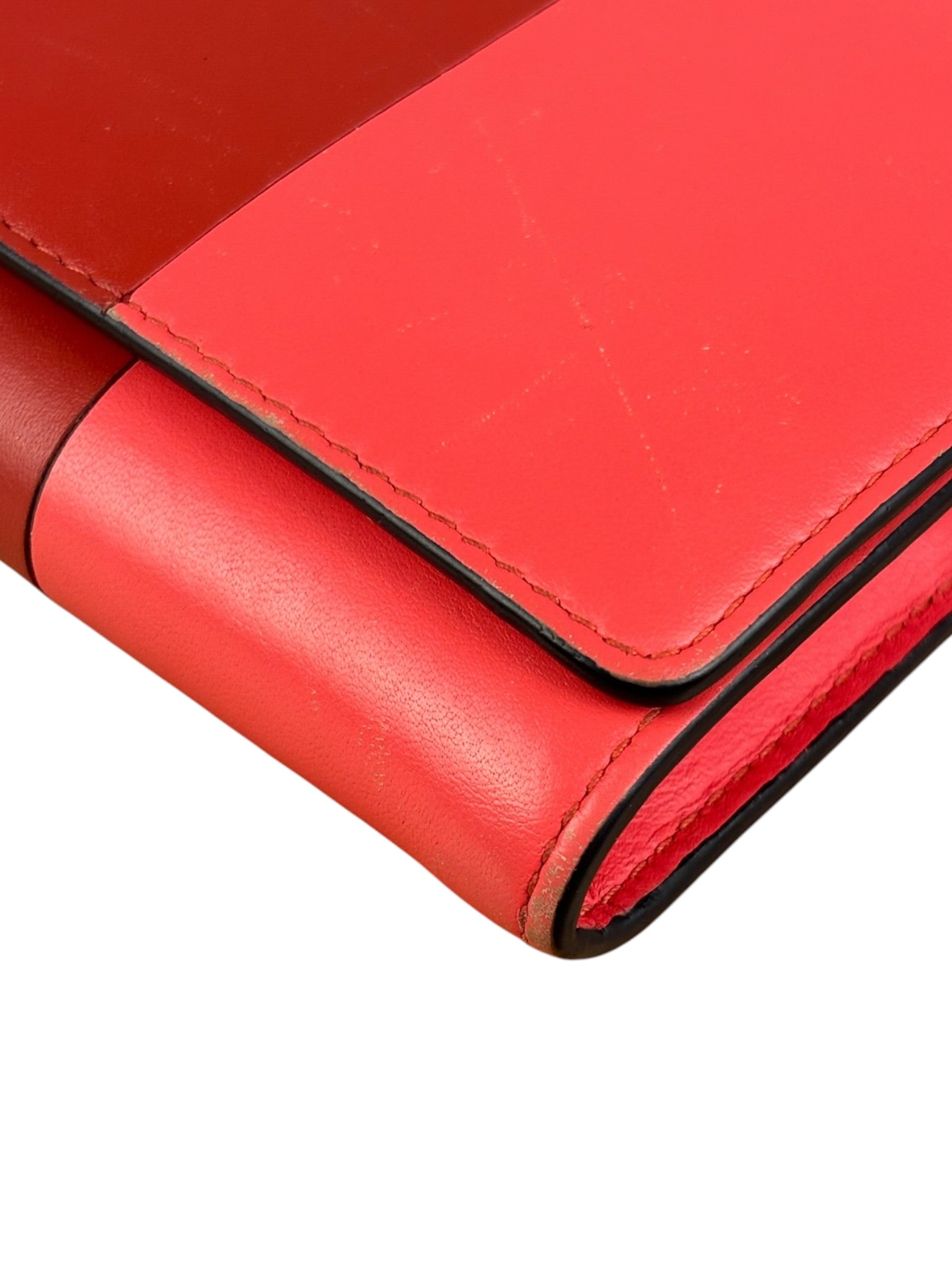 Loewe Red/Pink Leather Trifold Long Wallet