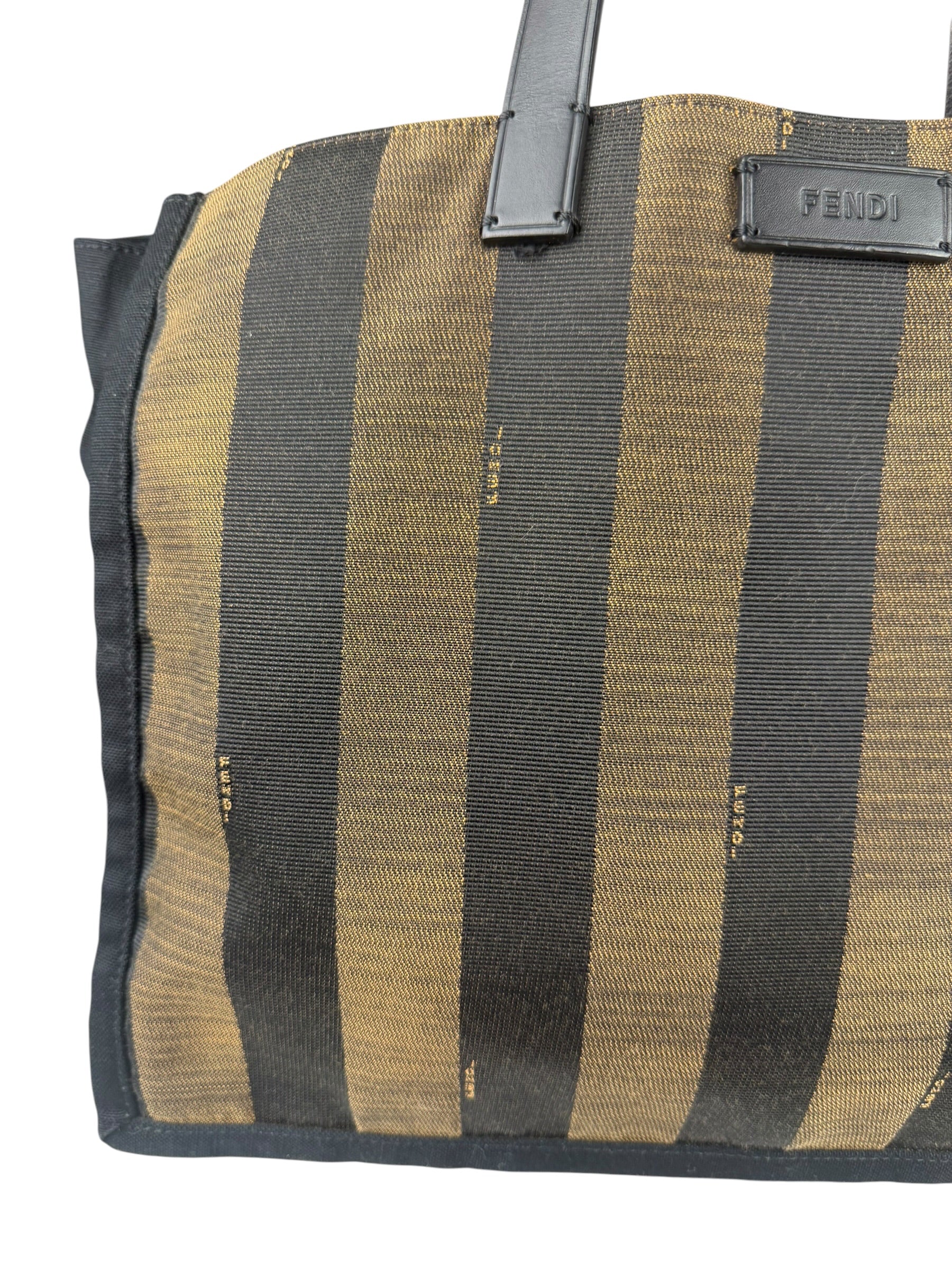 Fendi Pequin Canvas Tote Bag