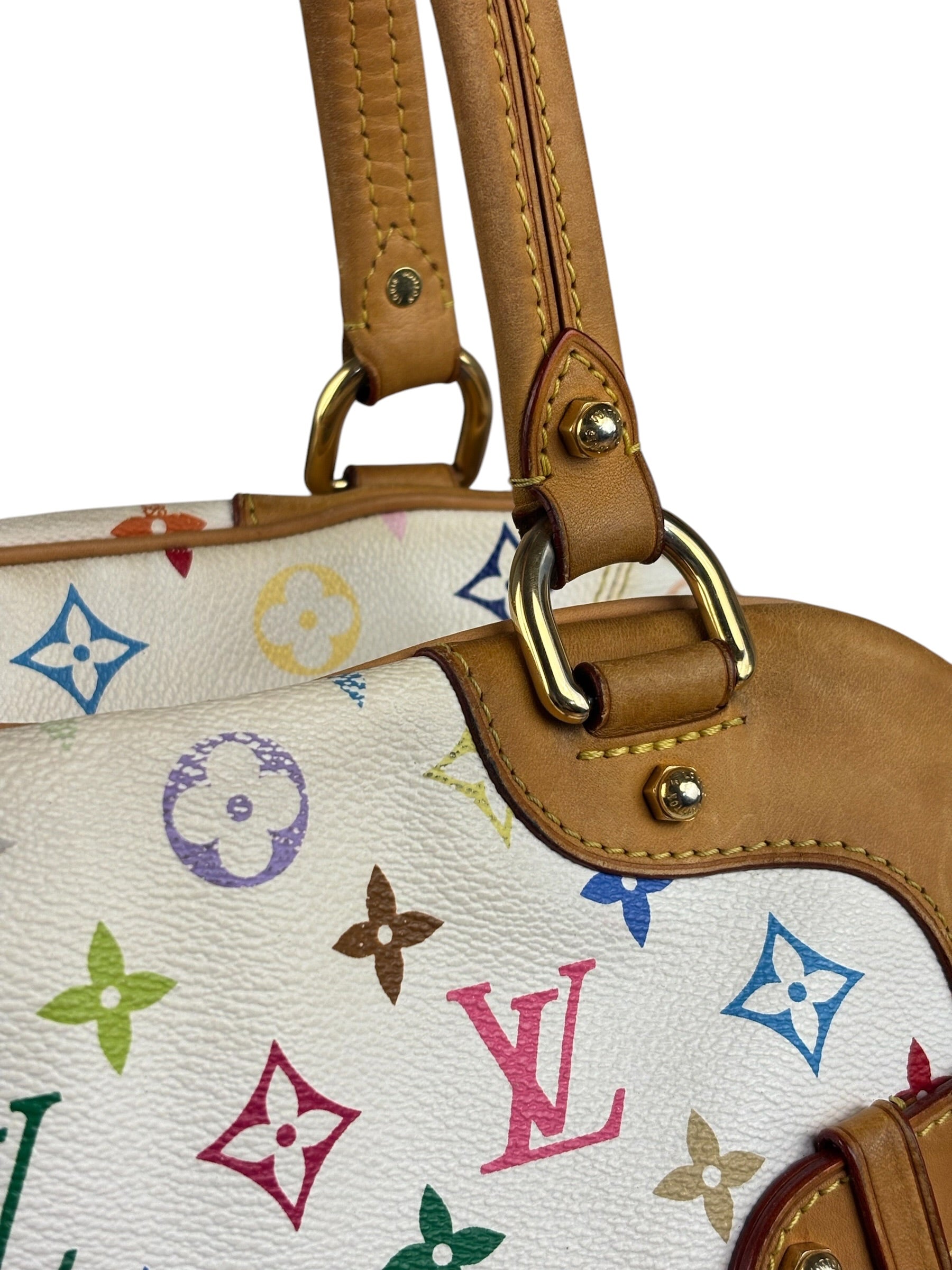 Louis Vuitton White Monogram Murakami Claudia Handbag