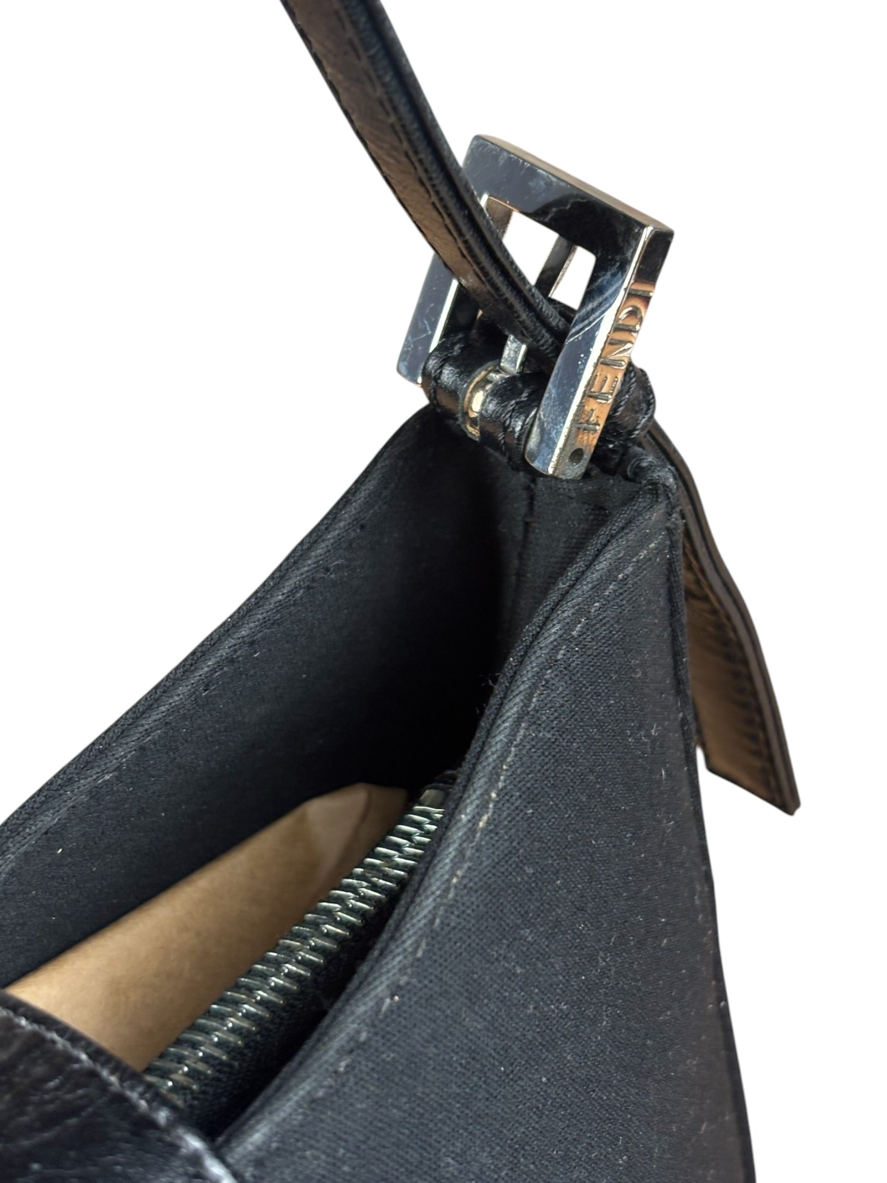 Fendi Black Neoprene Baguette