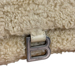 Balenciaga Furry Hourglass 2Way Handbag Beige