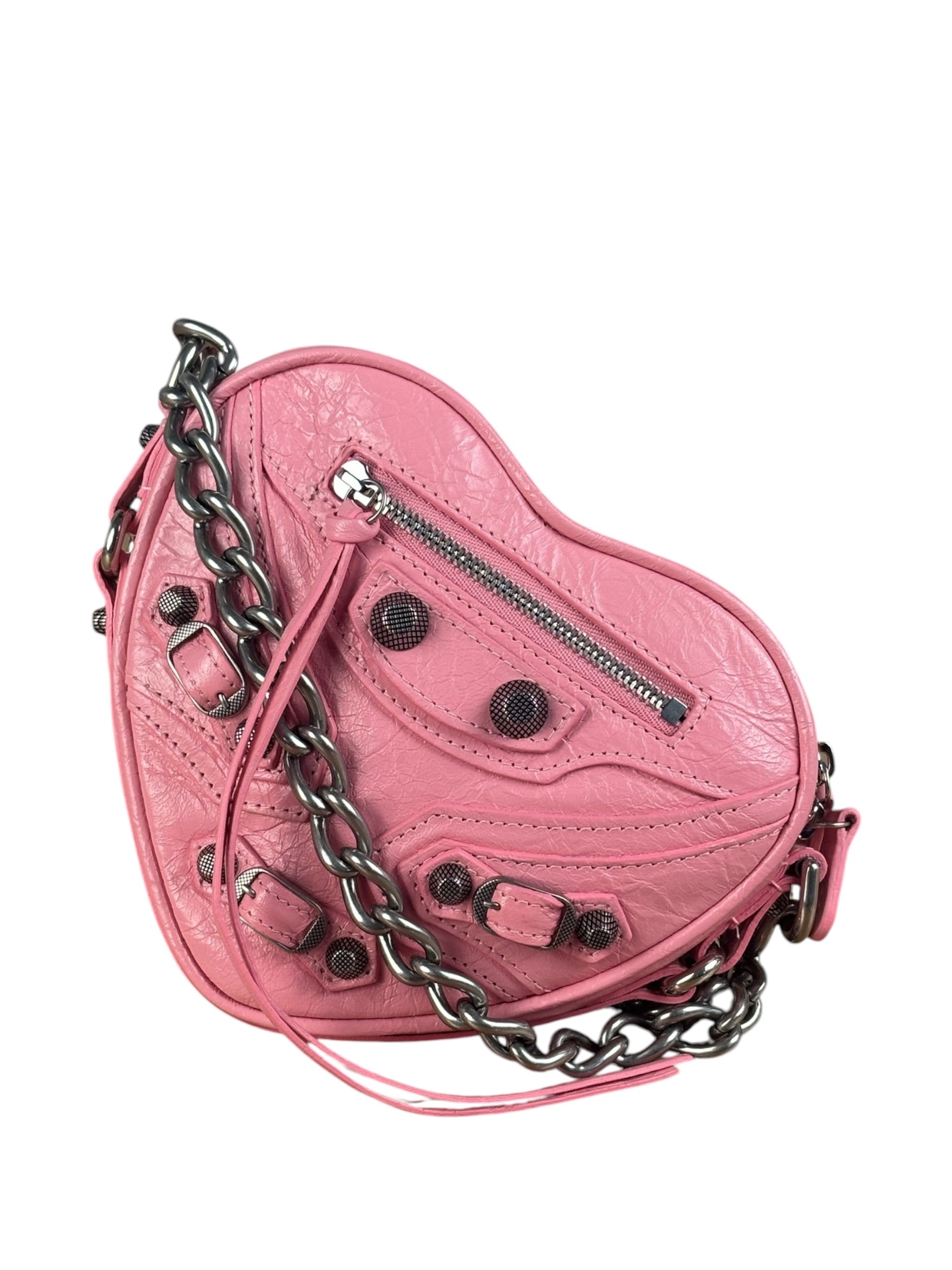 Balenciaga Pink Le Cagole Heart Mini Bag