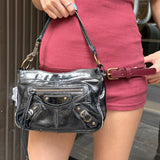 Balenciaga Black Leather Classic City Shoulder Bag
