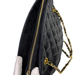 Chanel Vintage Black Quilted Lambskin Chain Shoulder Bag 1989