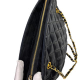 Chanel Vintage Black Quilted Lambskin Chain Shoulder Bag 1989