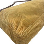 Fendi Brown Corduroy Baguette Shoulder Bag
