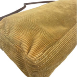 Fendi Brown Corduroy Baguette Shoulder Bag