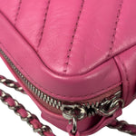 Chanel Pink Chevron Leather Promenade Chain Shoulder Bag 2018