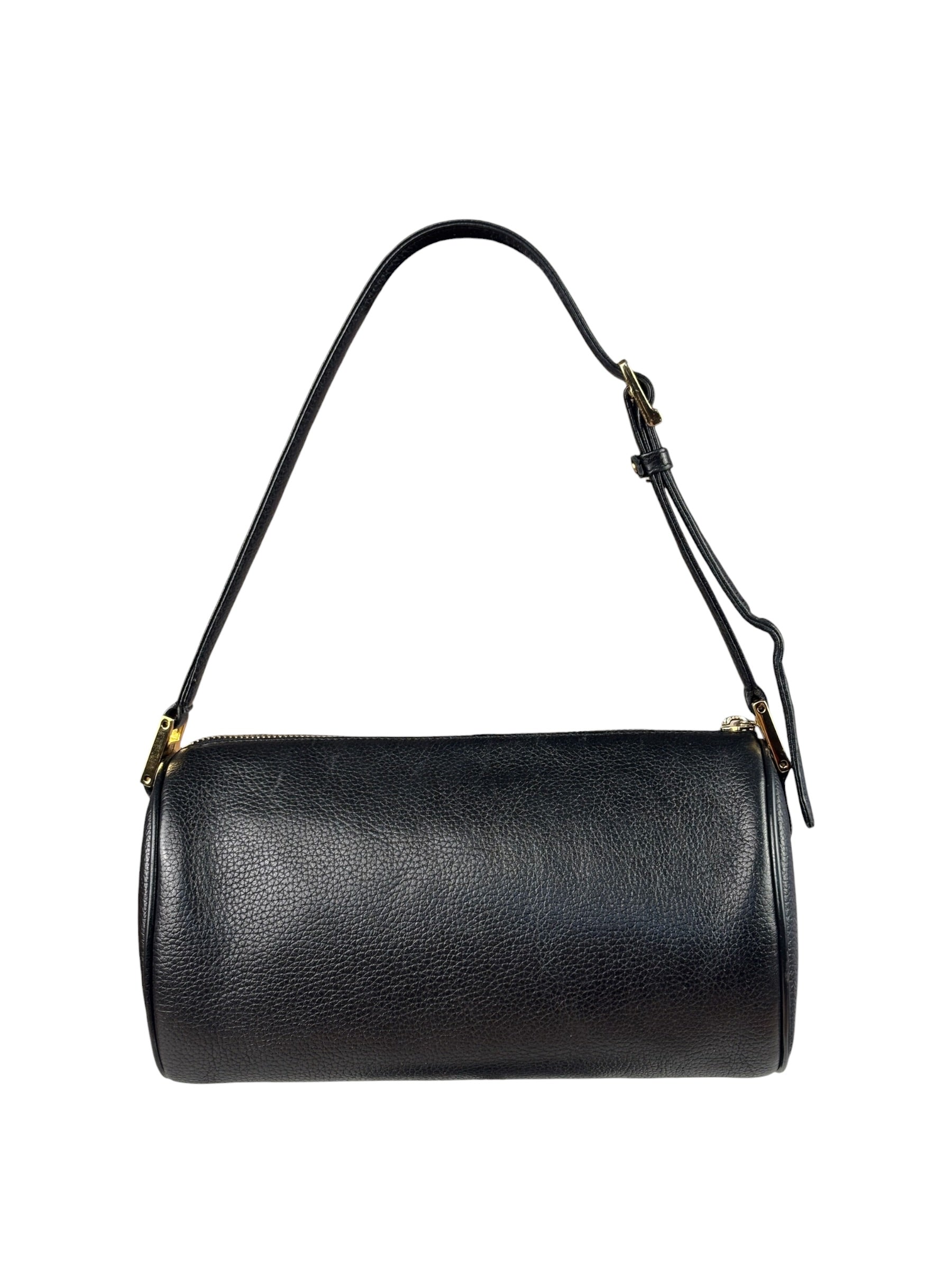 MCM Vintage Black Pebbled Leather Bowler Pochette