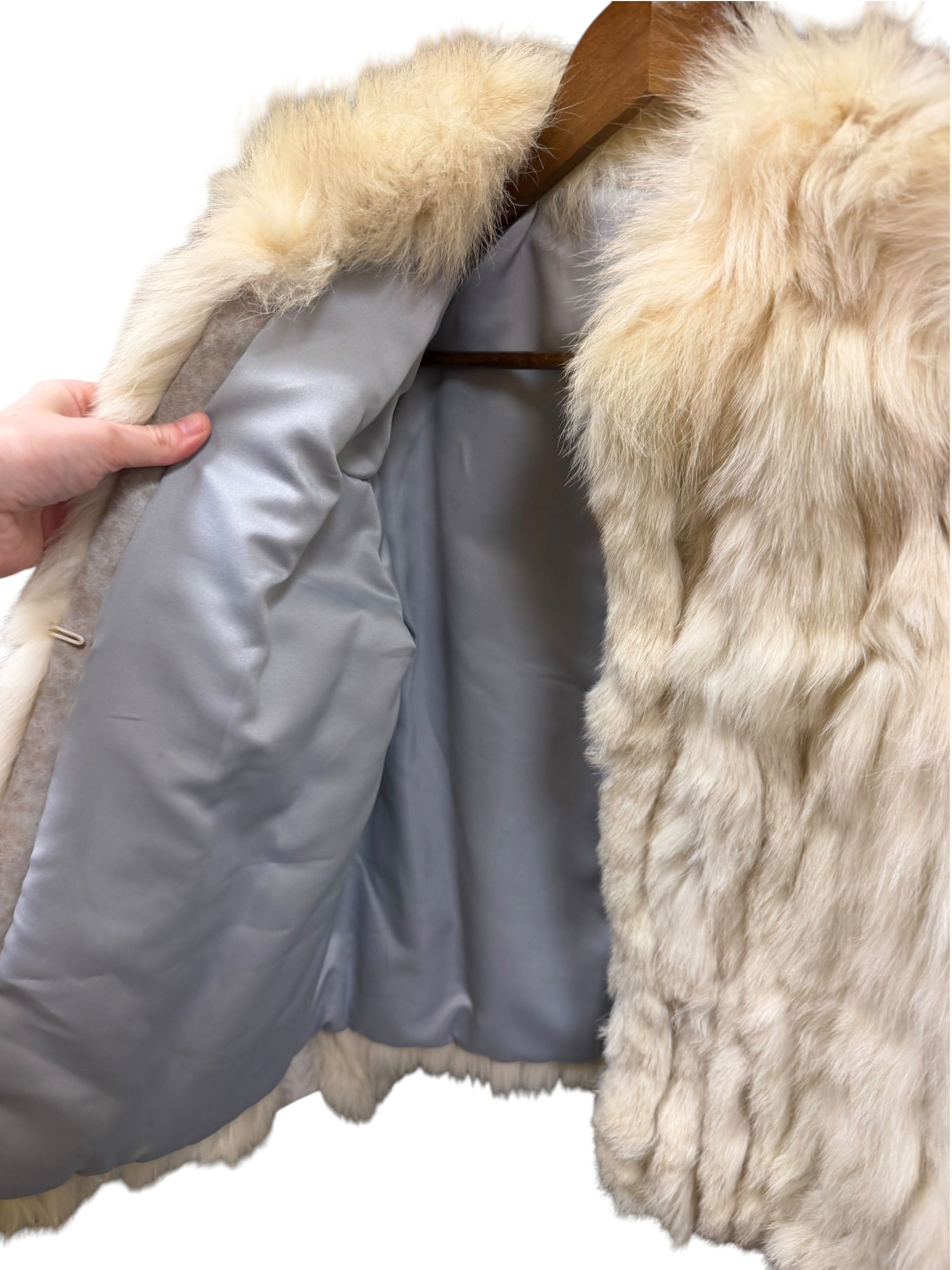 Vintage Ivory/Brown Fox Fur Coat