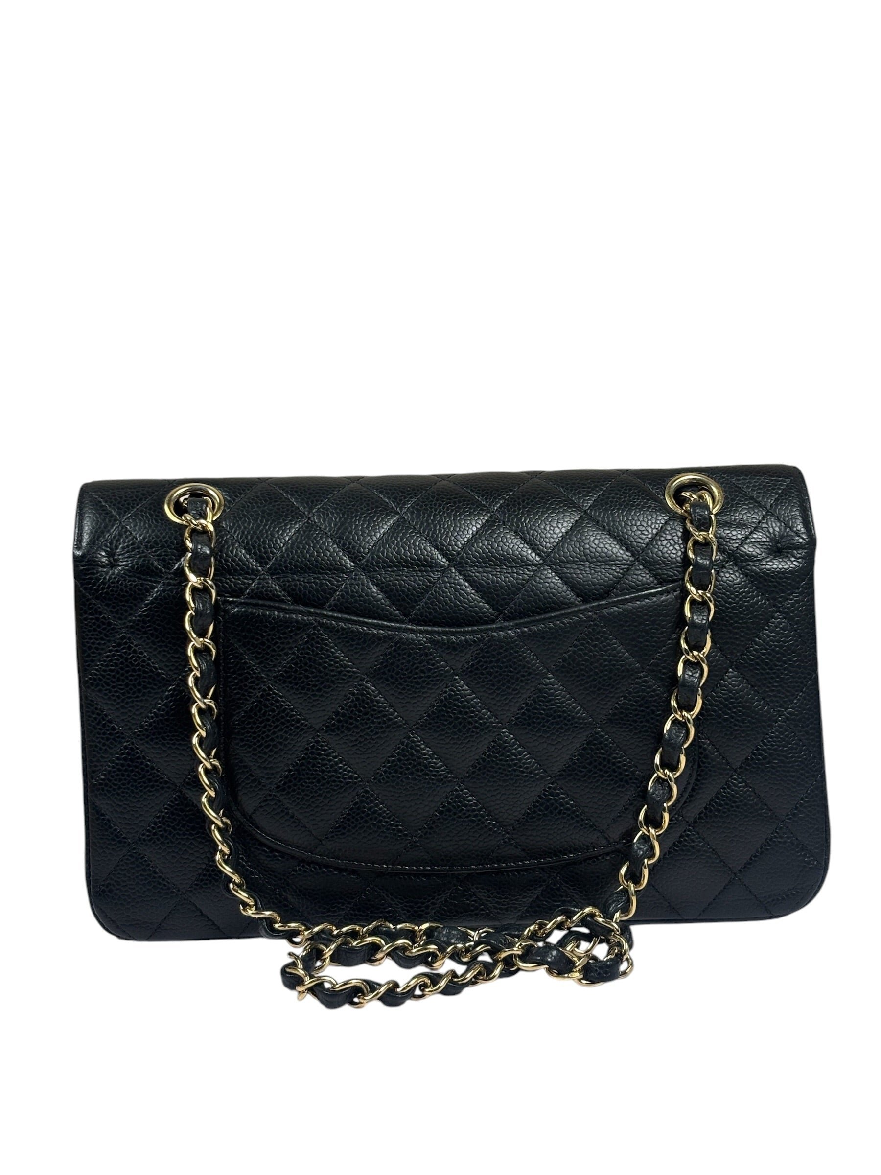 Chanel Black Quilted Caviar Double Flap Bag 2012