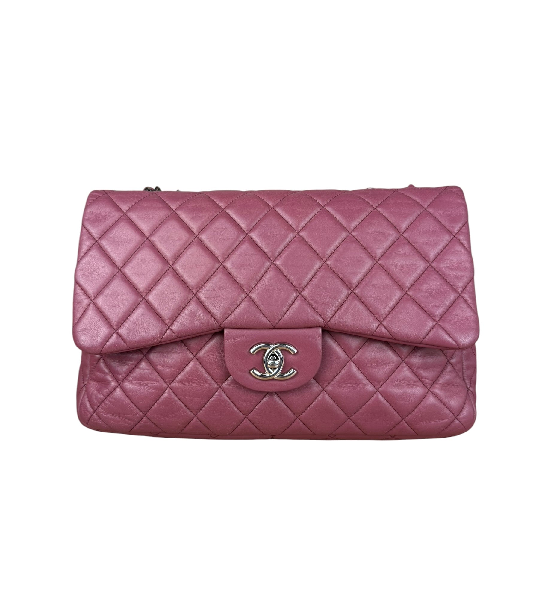 Chanel Magenta Quilted Leather Classic Flap Bag 2008