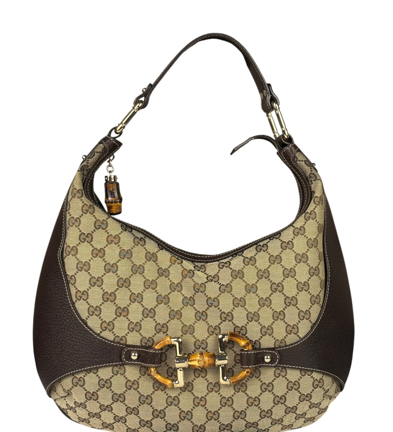 Gucci Brown GG Bamboo Amalfi Hobo Bag