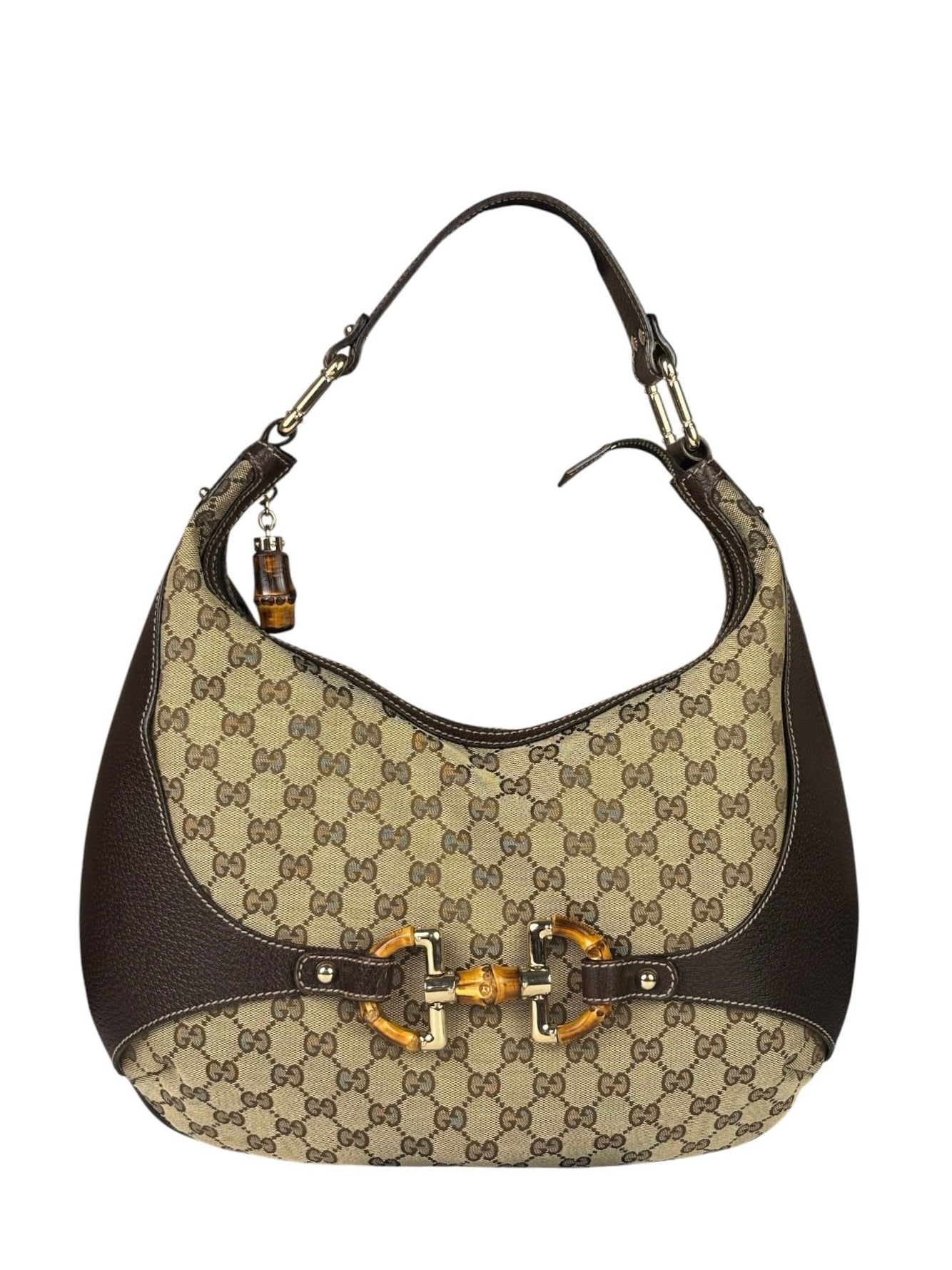 Gucci Brown GG Bamboo Amalfi Hobo Bag