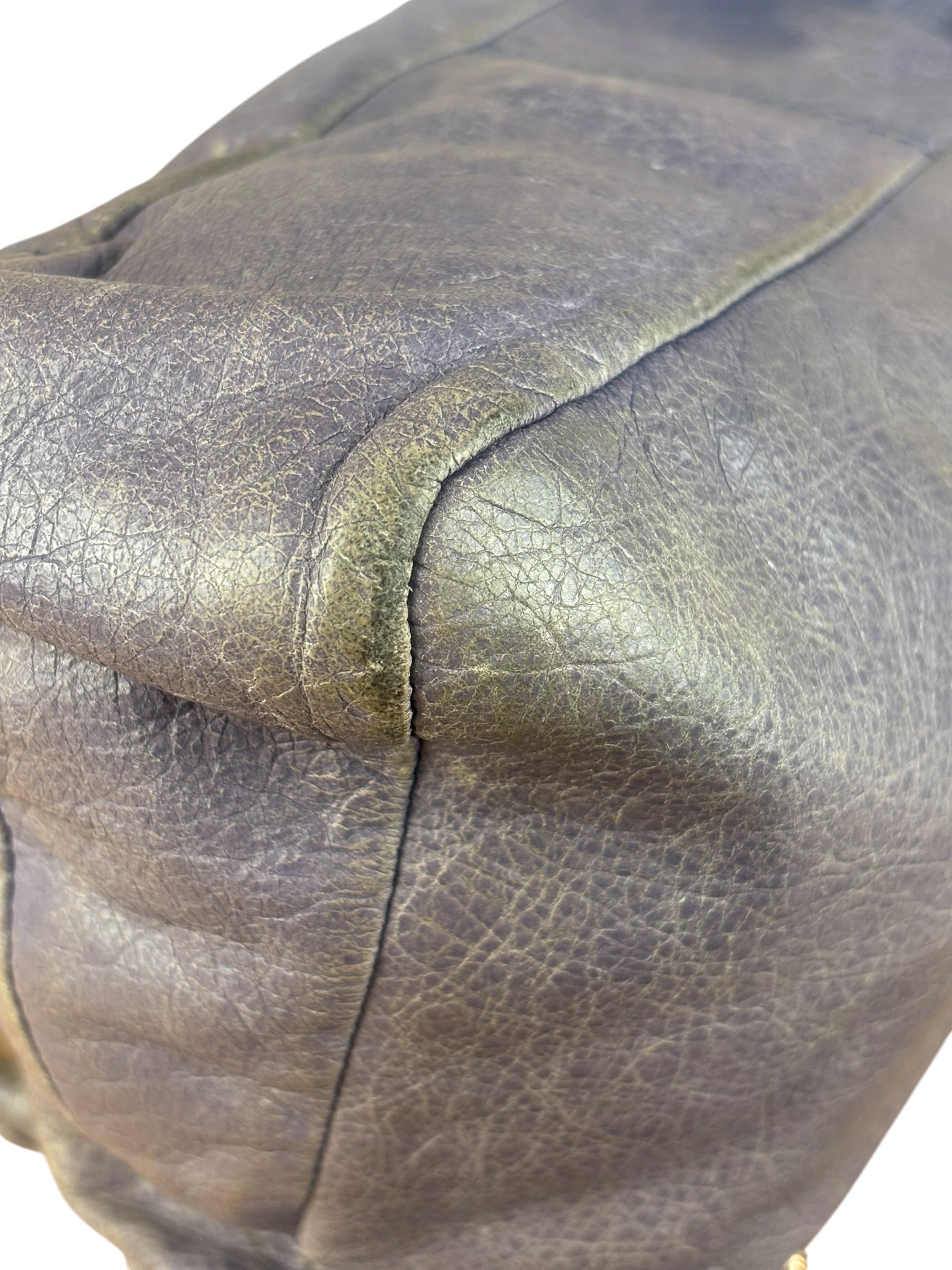 Balenciaga Vintage Distressed Purple Leather City Bag