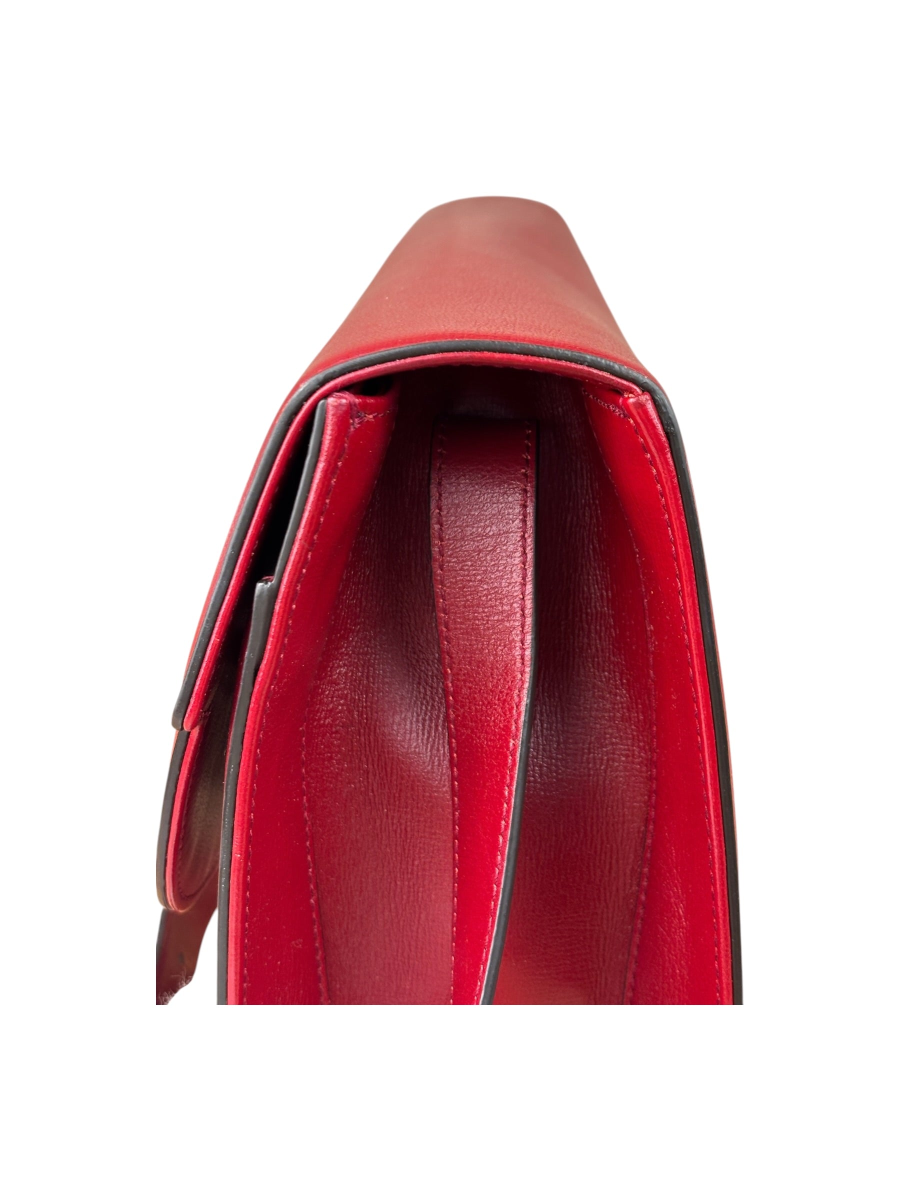 Gucci Red Leather GG Ring Shoulder Bag