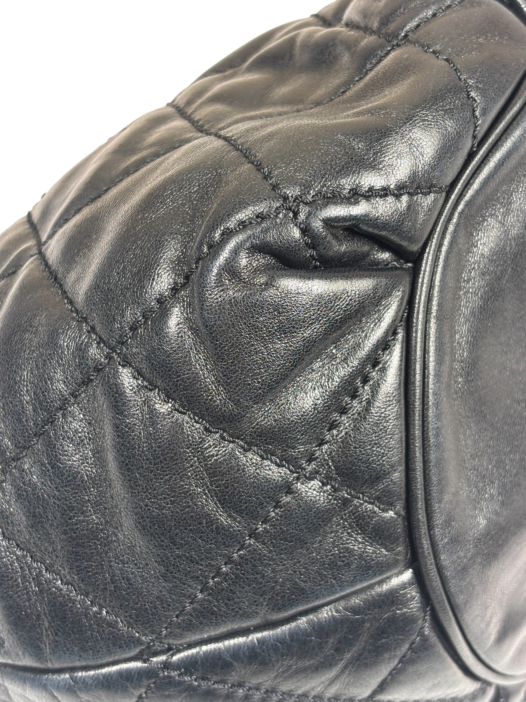 Chanel Black Quilted Lambskin Cloudy Bundle Hobo 2005