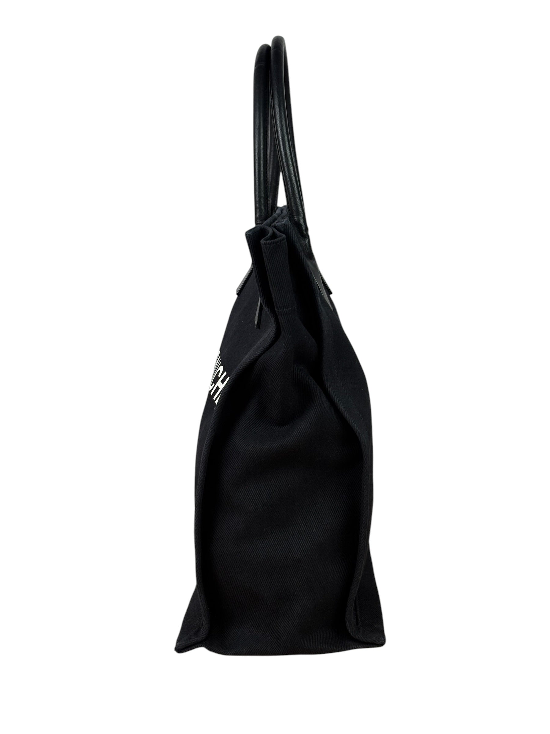 Yves Saint Laurent Black Rive Gauche Canvas Tote