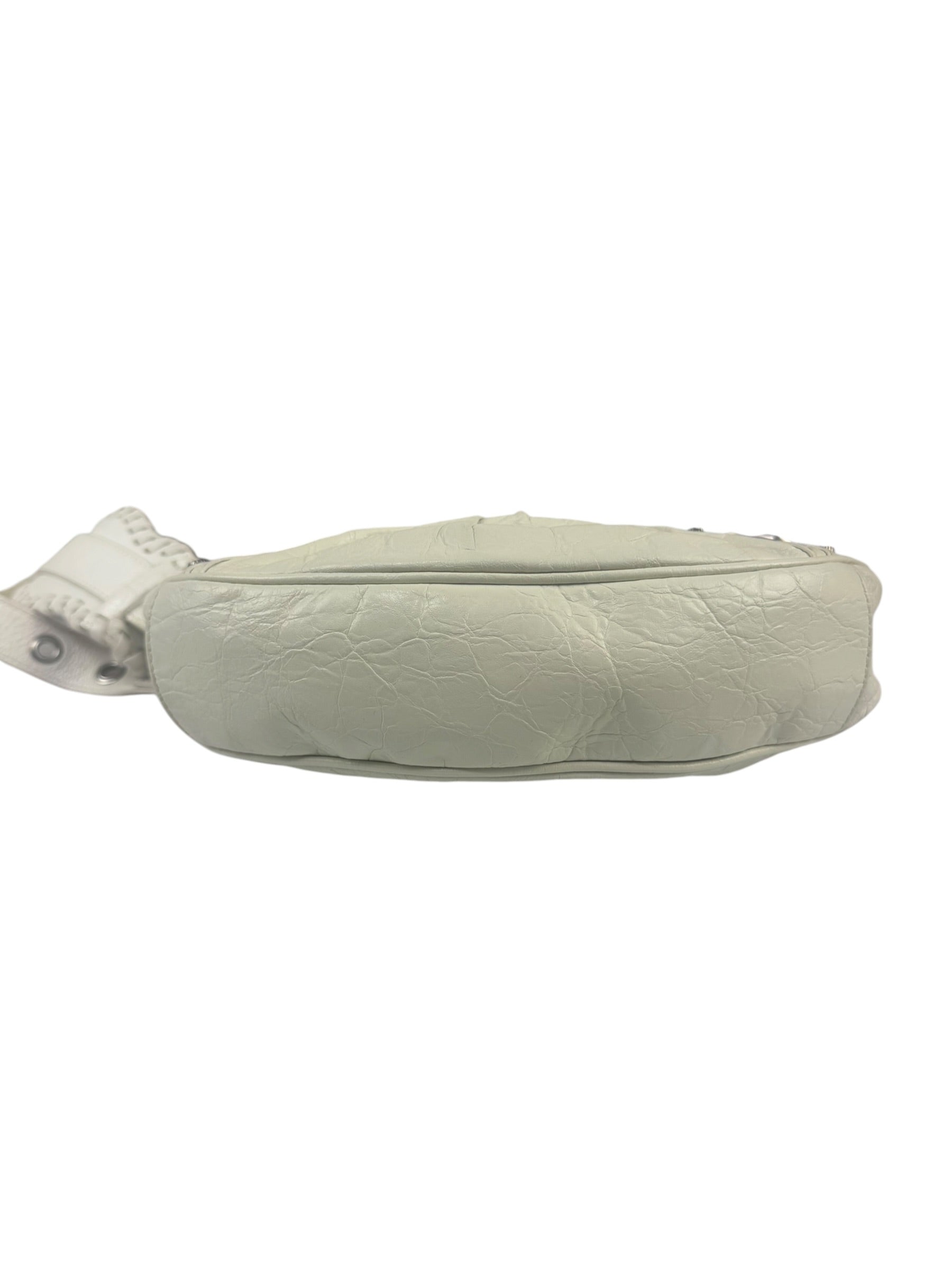 Balenciaga White Lambskin Le Cagole Shoulder Bag