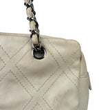 Chanel Cream Chevron Leather Outdoor Ligne Shoulder Bags  2005
