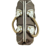 Prada Beige Vitello Trimmed Canapa Bag