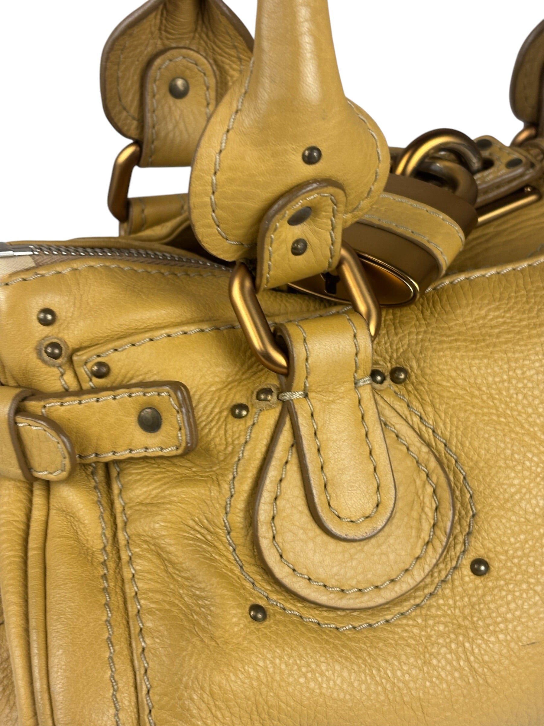 Chloe Yellow Leather Paddington Shoulder Bag