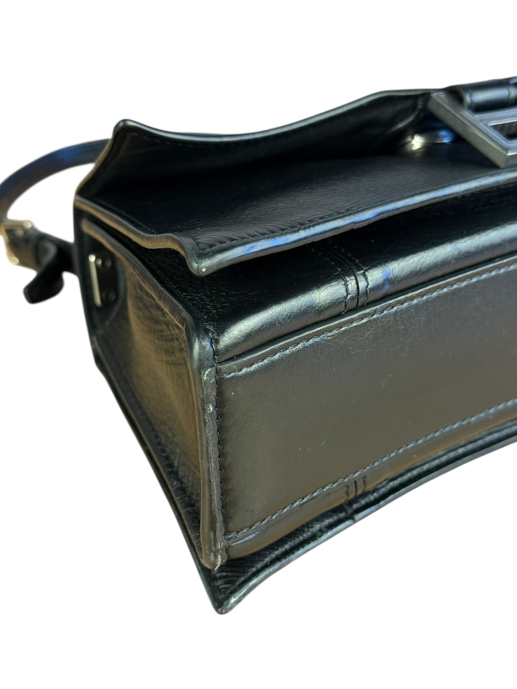 Balenciaga Crush Sling Shoulder Bag Black Leather