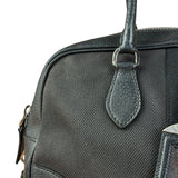 Prada Vintage Black Canvas Leather Trim Bowler Shoulder Bag