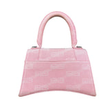Balenciaga Pink Denim Small Hourglass 2Way Handbag