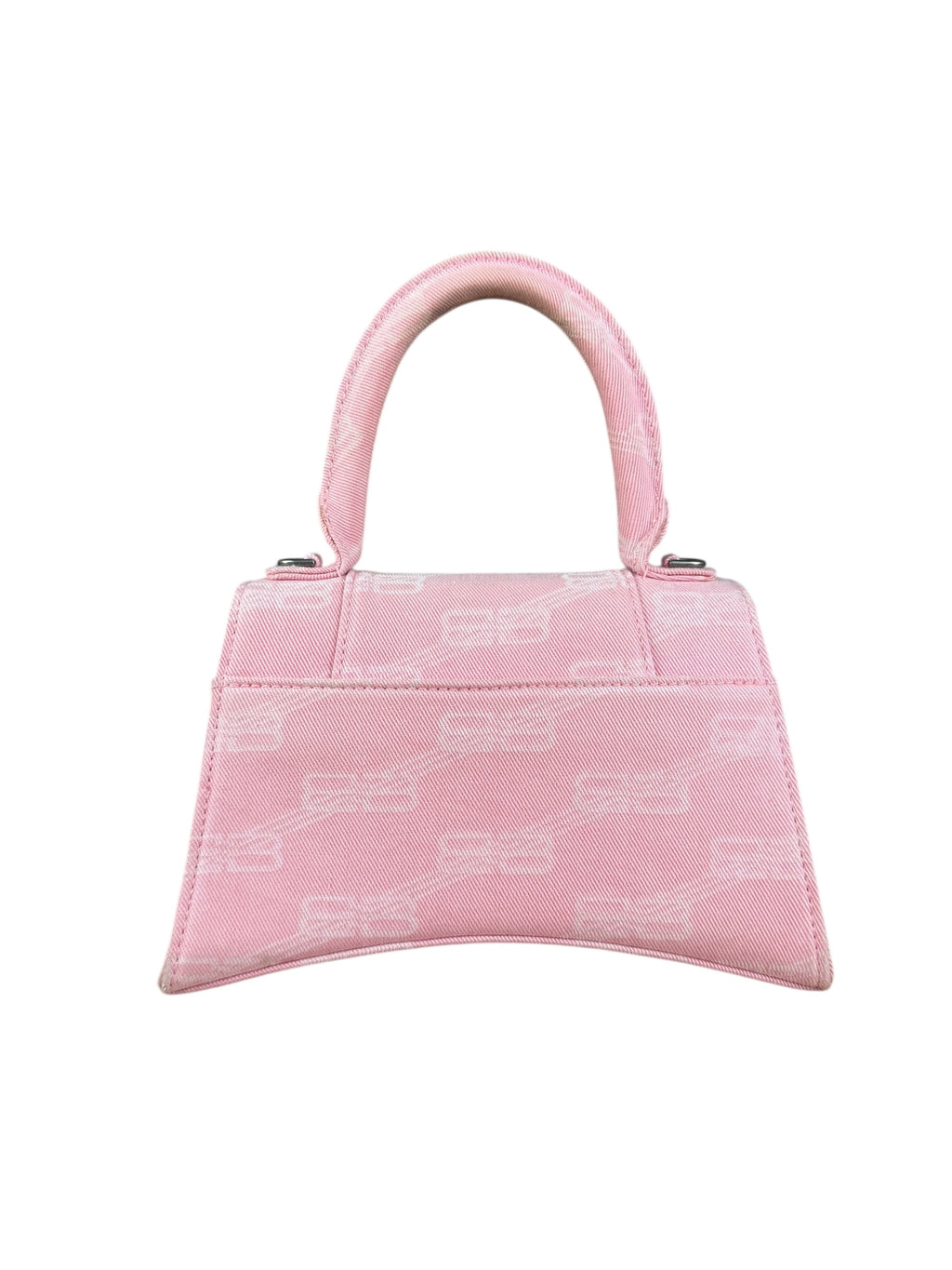 Balenciaga Pink Denim Small Hourglass 2Way Handbag