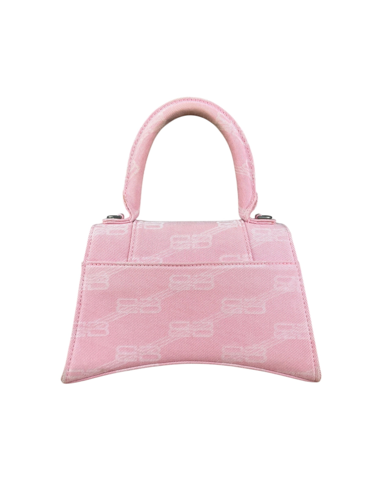 Balenciaga Pink Denim Small Hourglass 2Way Handbag