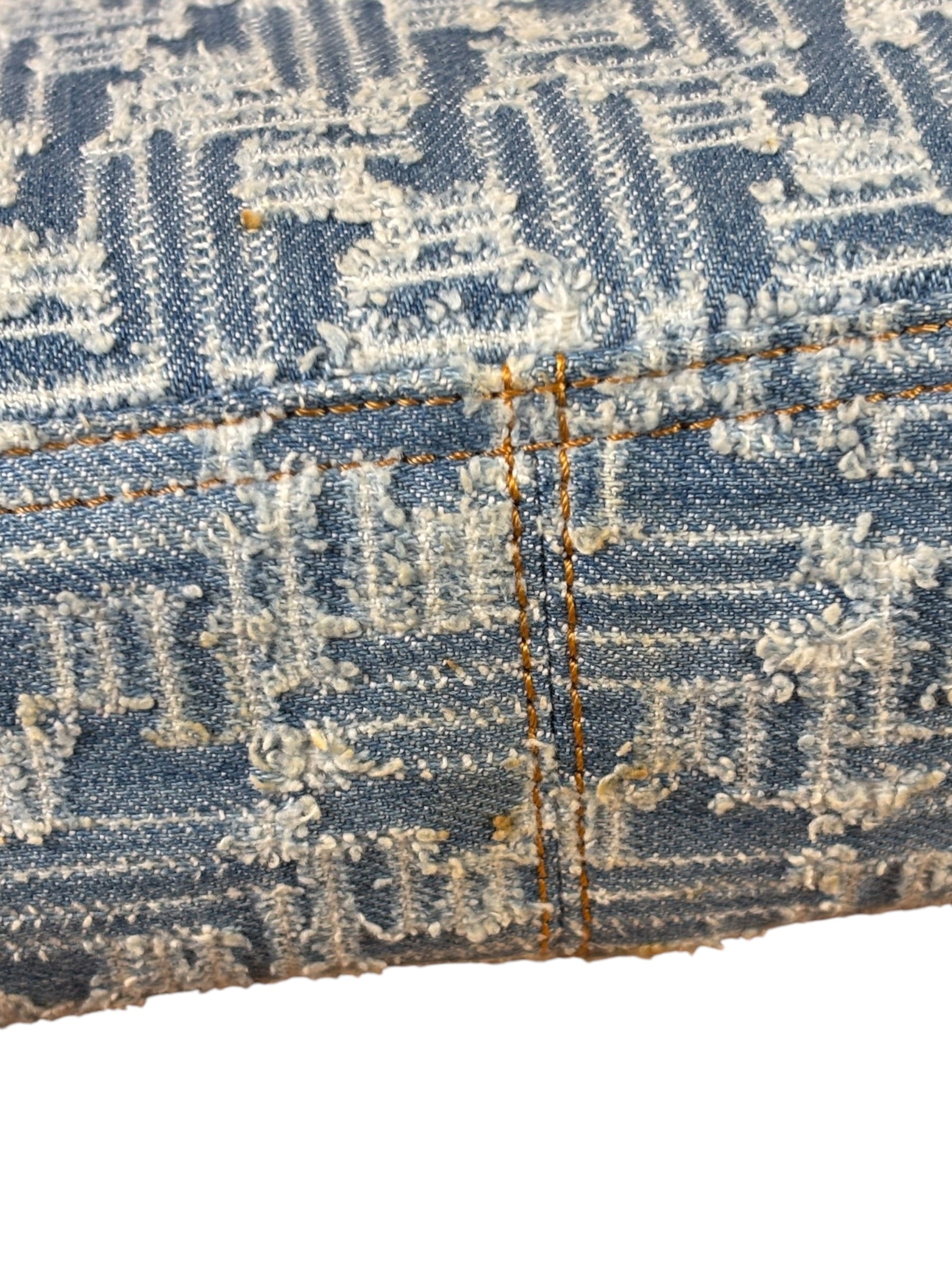 Fendi Blue Denim Zucca  Baguette