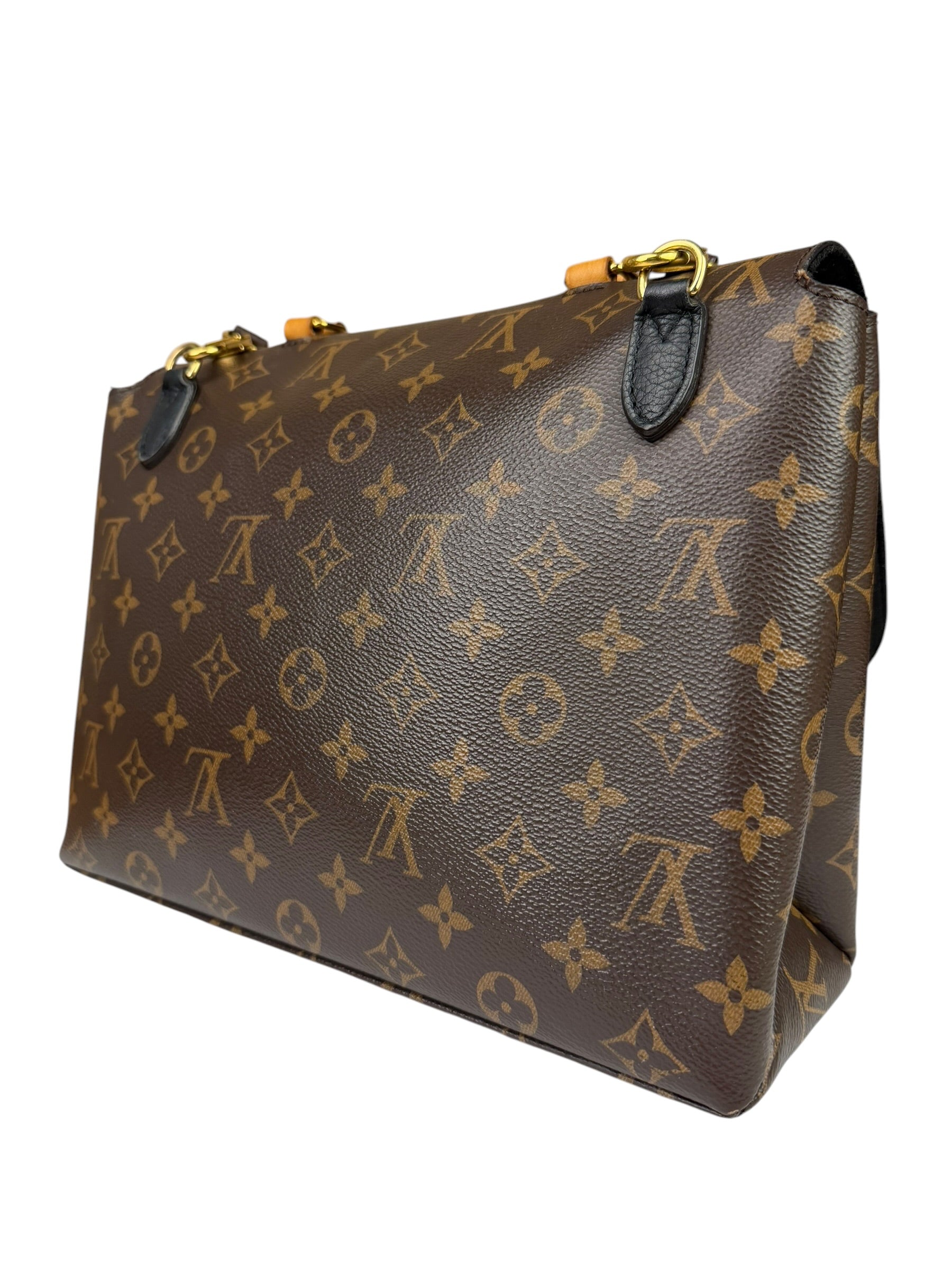 Louis Vuitton Black Leather/ Monogram Marignan 2Way Bag
