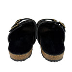 Yves Saint Laurent Black Jimmy Pony Hair Falt Sandal