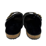 Yves Saint Laurent Black Jimmy Pony Hair Falt Sandal