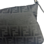 Fendi Black Leather Trim Zucca Mamma Baguette